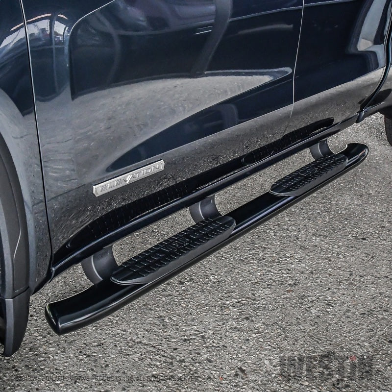 Westin 19-20 Chevrolet Silverado/GMC Sierra 1500 Double Cab PRO TRAXX 5 Oval Nerf Step Bars - Black - Mammoth Racing -