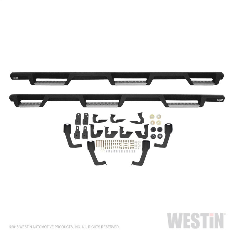 Westin/HDX 07-19 Chevrolet Silverado 2500 8ft Drop Wheel to Wheel Nerf Step Bars - Textured Black - Mammoth Racing -