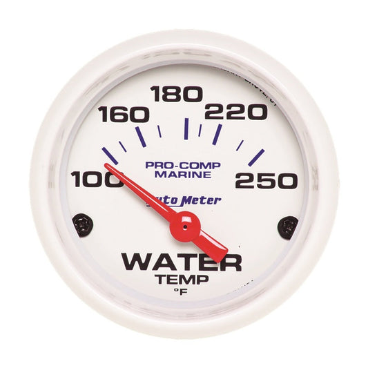 Autometer Marine White Gauge 2-1/16in Electric Water Temperature Gauge 100-250 Deg F - My Store