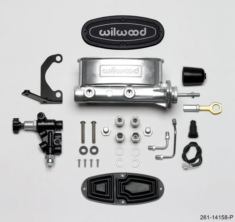 Wilwood HV Tandem M/C Kit w L/H Bracket & Prop Valve - 15/16in Bore Ball Burn.-W/Push - My Store