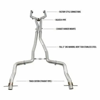 AWE Tuning Mercedes-Benz W205 AMG C63/S Coupe Track Edition Exhaust System (no tips) - Mammoth Racing -