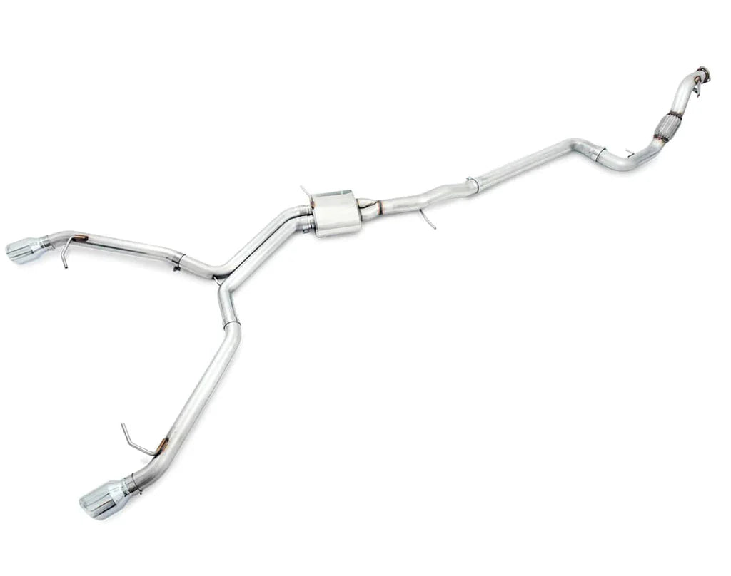 AWE Tuning Audi B9 A4 Track Edition Exhaust Dual Outlet - Chrome Silver Tips (Includes DP) - Mammoth Racing -