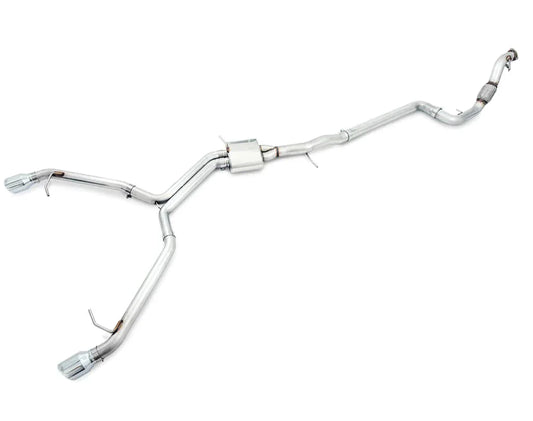 AWE Tuning Audi B9 A4 Track Edition Exhaust Dual Outlet - Chrome Silver Tips (Includes DP) - Mammoth Racing -