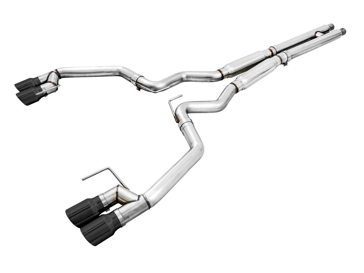AWE Tuning 2018+ Ford Mustang GT (S550) Cat-back Exhaust - Track Edition (Quad Diamond Black Tips) - Mammoth Racing -