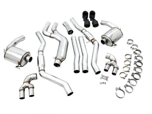 AWE Tuning 2019+ BMW M340i (G20) Resonated Touring Edition Exhaust - Quad Diamond Black Tips - My Store