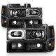 ANZO 88-98 Chevrolet C1500 Crystal Headlights Black Housing w/ Signal and Side Marker Lights - My Store