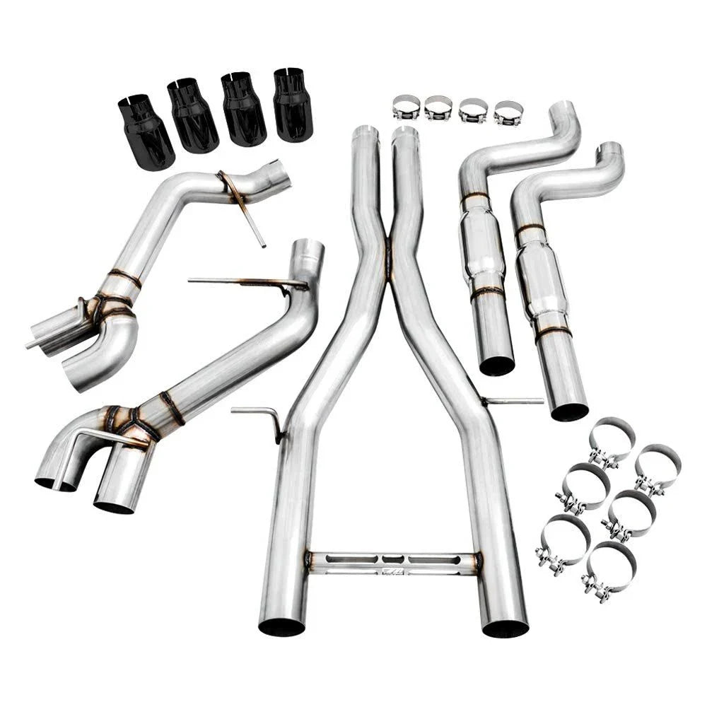 AWE Tuning 16-19 Chevy Camaro SS Resonated Cat-Back Exhaust -Track Edition (Quad Diamond Black Tips) - Mammoth Racing -