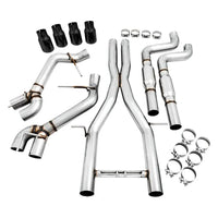 AWE Tuning 16-19 Chevy Camaro SS Resonated Cat-Back Exhaust -Track Edition (Quad Diamond Black Tips) - Mammoth Racing -