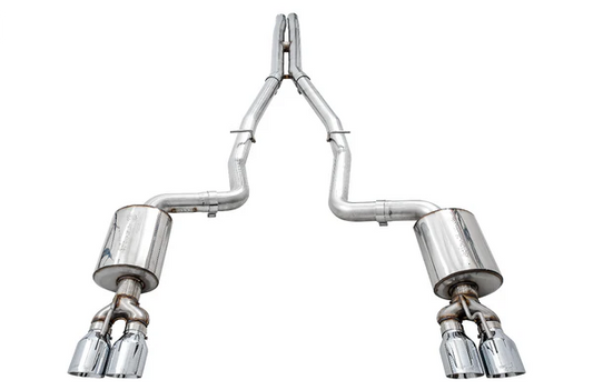 AWE Tuning 2015+ Dodge Challenger 6.4L/6.2L Non-Resonated Touring Edition Exhaust - Quad Silver Tips - Mammoth Racing -