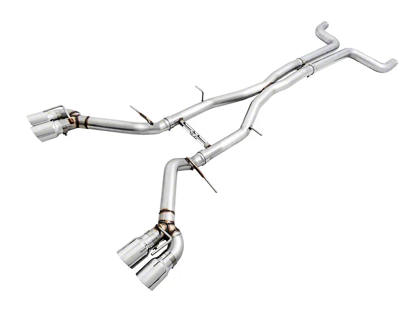 AWE Tuning 16-19 Chevy Camaro SS Resonated Cat-Back Exhaust -Track Edition (Quad Chrome Silver Tips) - Mammoth Racing -