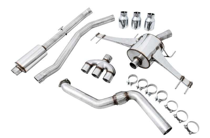AWE Tuning 2017+ Honda Civic Type R Touring Edition Exhaust w/Front Pipe & Triple Chrome Silver Tips - My Store