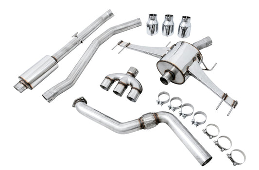 AWE Tuning 2017+ Honda Civic Type R Touring Edition Exhaust w/Front Pipe & Triple Chrome Silver Tips - My Store