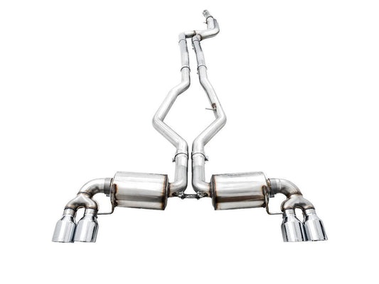 AWE Tuning 2019+ BMW M340i (G20) Resonated Touring Edition Exhaust - Quad Chrome Silver Tips - My Store