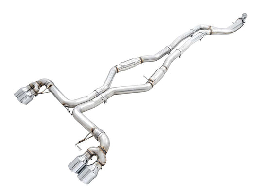AWE Tuning 2019+ BMW M340i (G20) Track Edition Exhaust - Quad Chrome Silver Tips - My Store