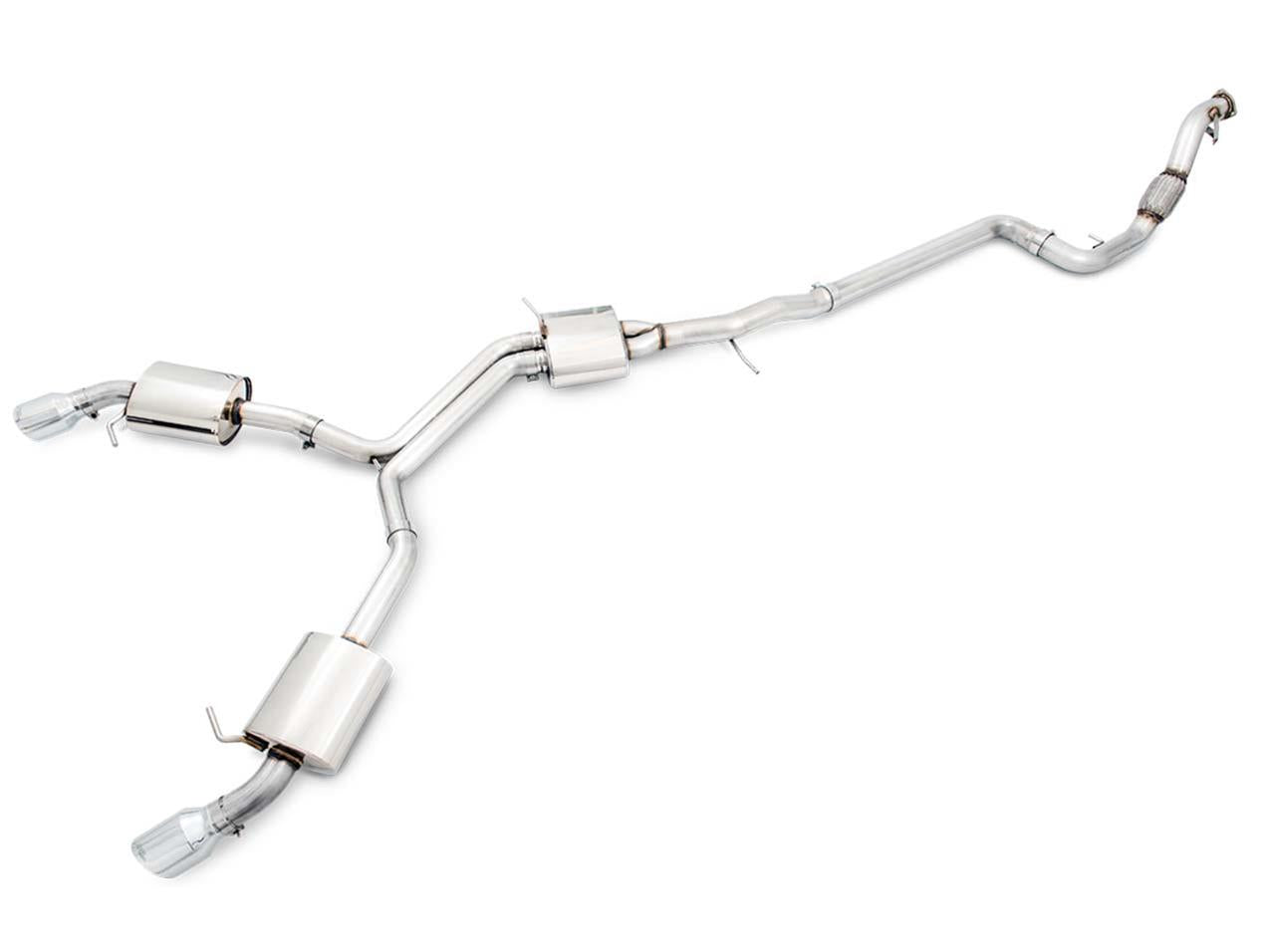 AWE Tuning Audi B9 A5 Touring Edition Exhaust Dual Outlet - Chrome Silver Tips (Includes DP) - Mammoth Racing -