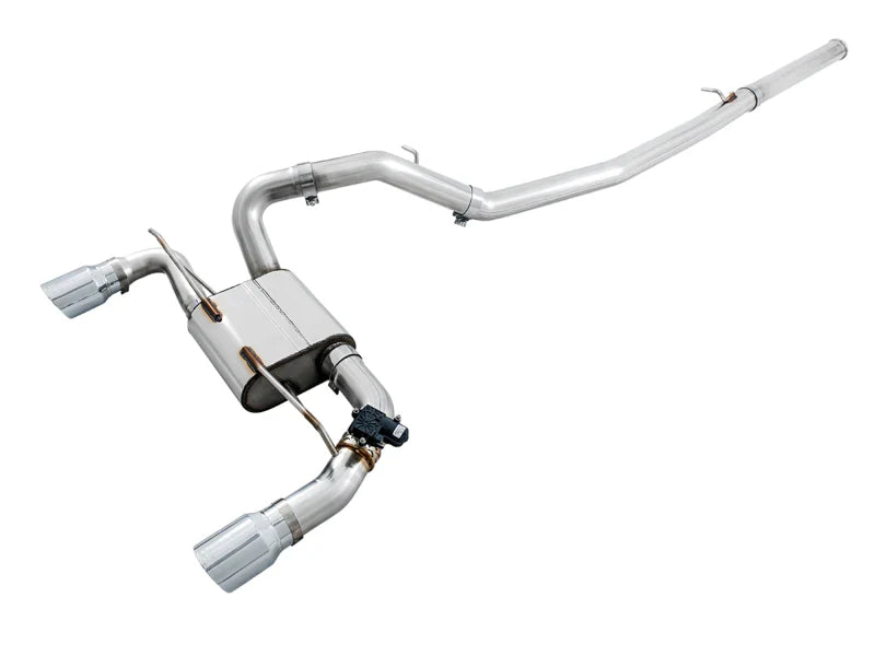 AWE Tuning Ford Focus RS SwitchPath Cat-back Exhaust - Chrome Silver Tips - Mammoth Racing -