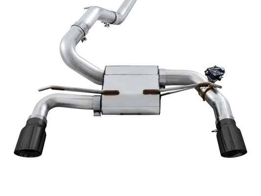 AWE Tuning Ford Focus RS SwitchPath Cat-back Exhaust - Diamond Black Tips - Mammoth Racing -