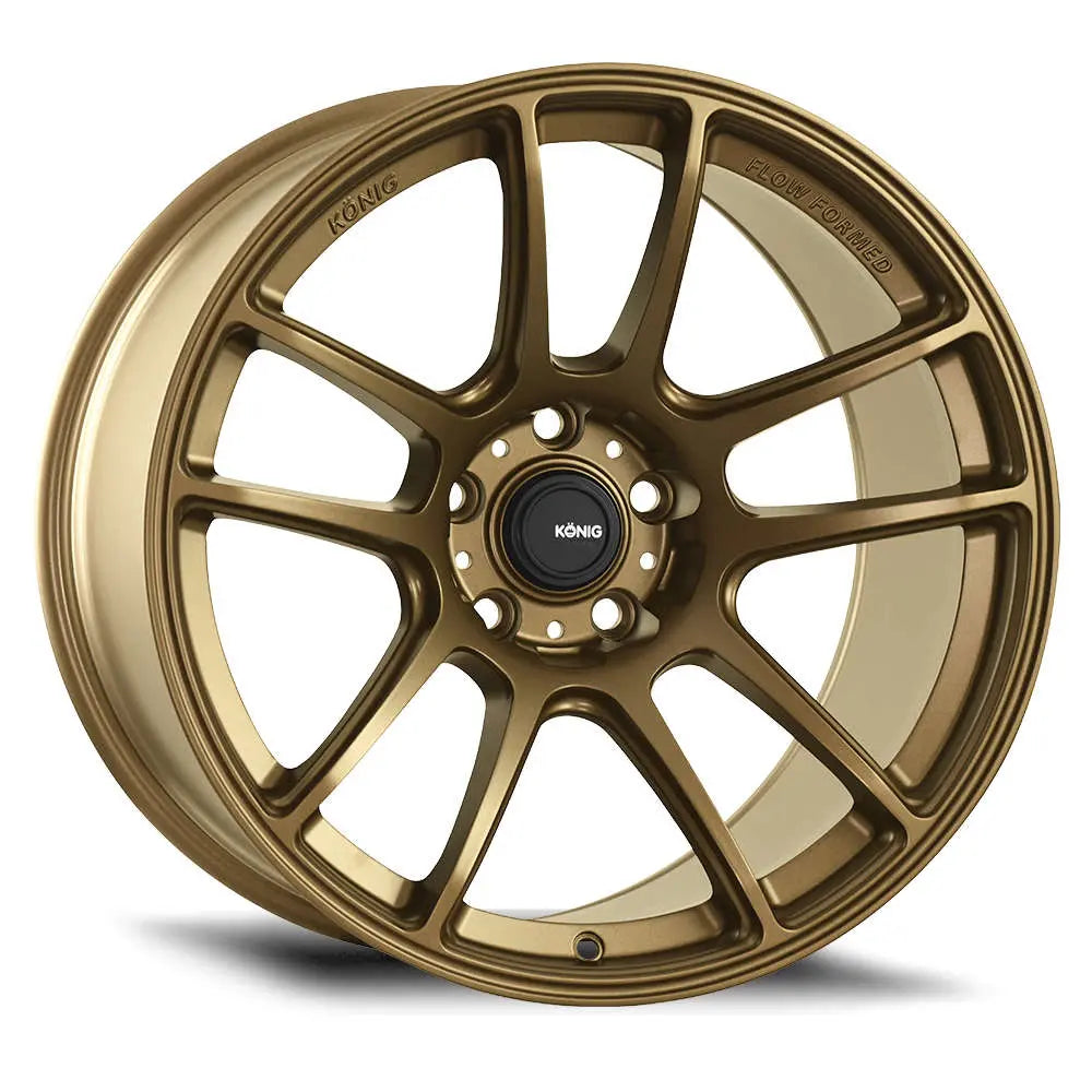 Konig Heliogram 19x10.5 5x114.3 Et25 Matte Bronze Knurled Bead Flow Formed - Mammoth Racing -