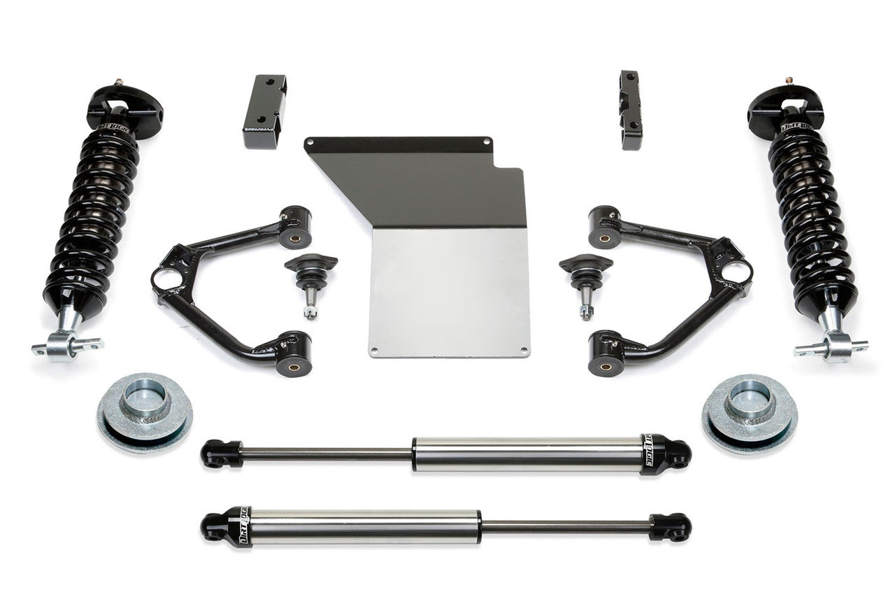 Fabtech 07-14 GM C/k1500 SUV 2wd/4wd 4in Budget UCA System w/DL 2.5 Coilovers & Rear DL Shocks - Mammoth Racing -