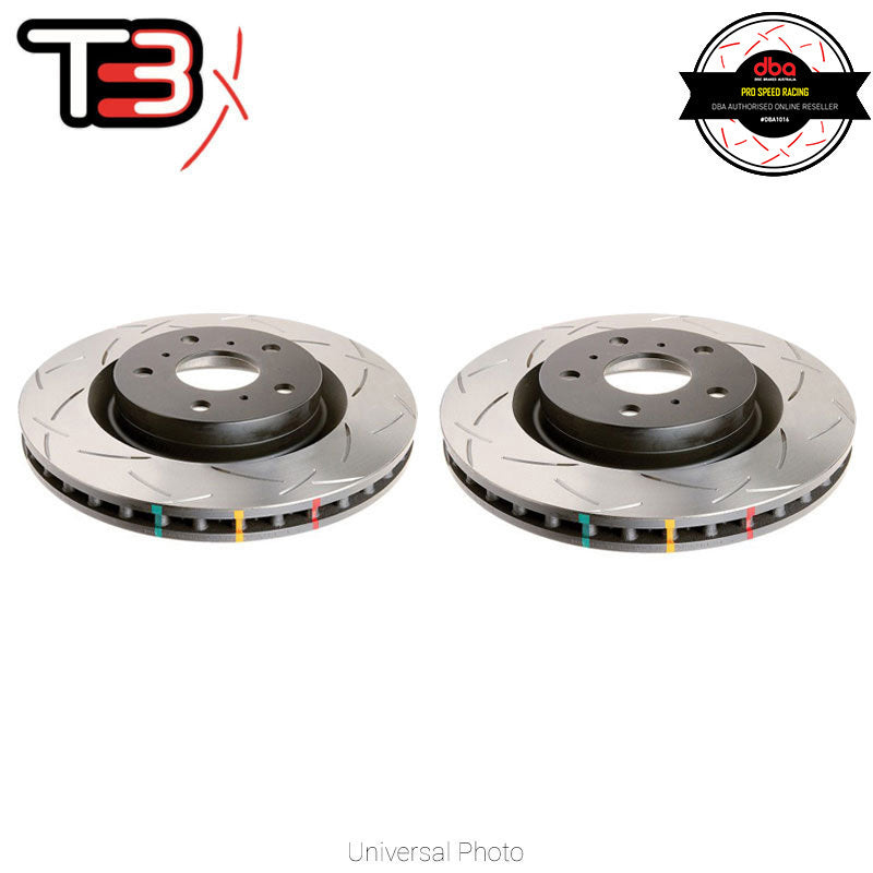 DBA 90-93 Mitsubishi Galant Turbo Front T3 Slotted 4000 Series Rotor - Mammoth Racing -