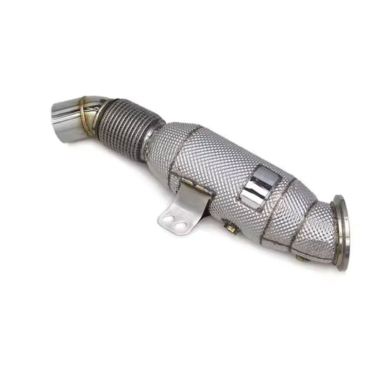 High Flow T304 Stainless Exhaust Downpipe for Toyota Supra A90 BMW G20 G29 M340i 3.0T
