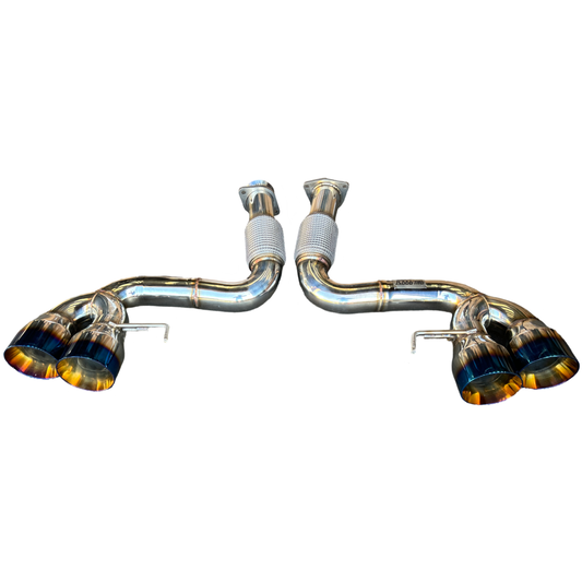 Catback Exhaust for 20-24 Chevrolet Corvette C8 Burnt Tips 6.2L V8 Mandrel 304SS
