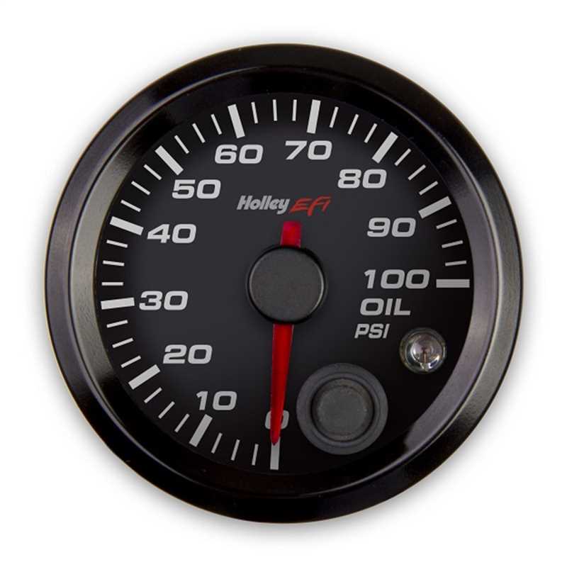 Holley 553-127 EFI Oil Pressure Gauge 2 1/16 in. Diameter 0-100 psi CAN Black Face Black Bezel EFI Oil Pressure Gauge - My Store