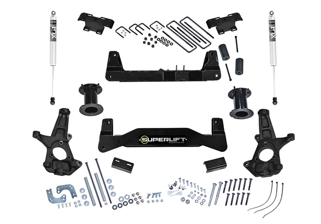 Superlift 14-18 Chevy Silv 1500 2WD 6.5in Lift Kit w/ Alum/Stamped Steel Control Arms w/ Fox Shocks - Mammoth Racing -