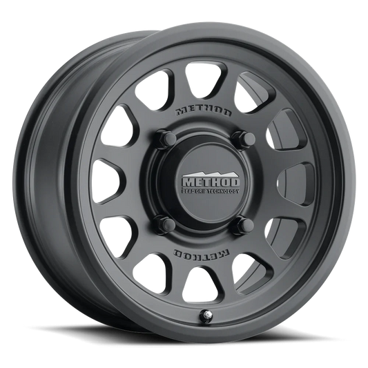 Method Mr414 Bead Grip 15x7 / 4+3/+13mm Offset / 4x136 / 106mm CB Matte Black Wheel - Mammoth Racing -