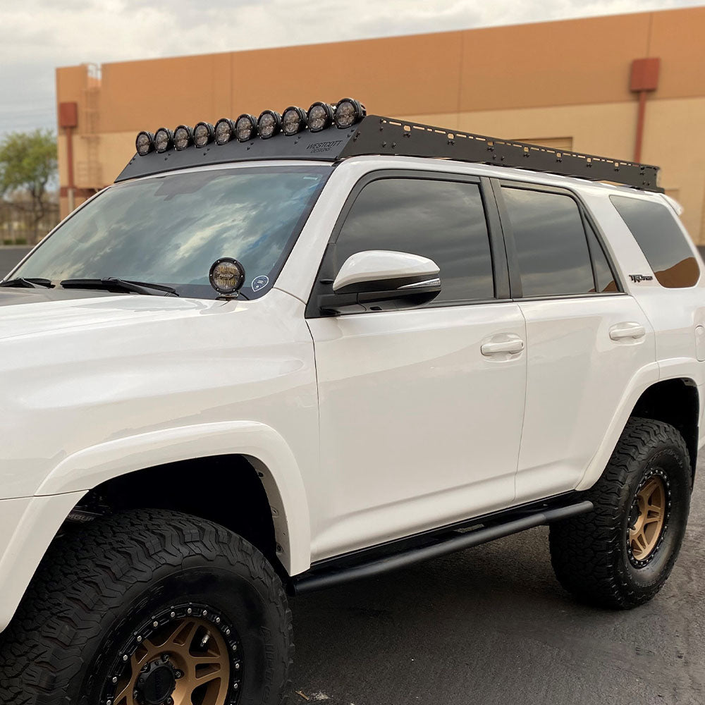 Roof Rack, Toyota 4runner, 5TH Gen, Modular Roof Rack With CUT OUT FOR TEN (10) 4" Round Lights - With Floor Inserts AND Additional Eight (8) TRD PRO OEM Mounting Bolts - My Store