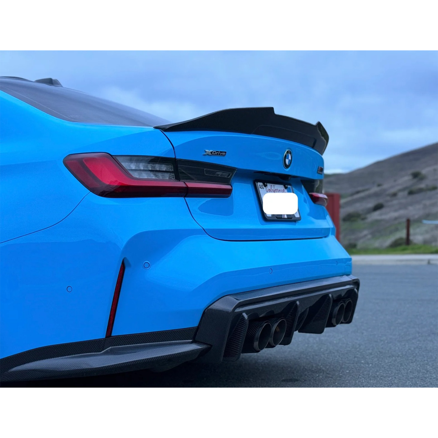 Carbon Fiber 3D Style Rear Diffuser Corner Extensions for BMW G80 M3 G82 M4