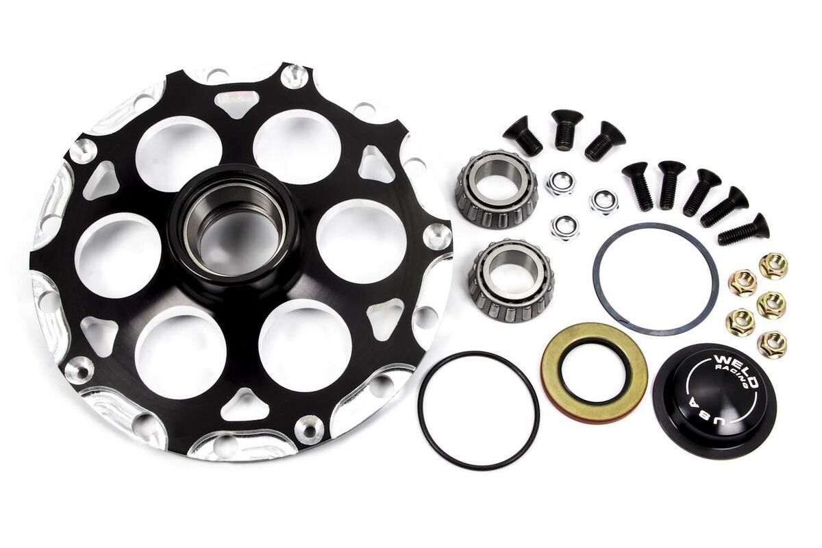 Weld Magnum Hub - Straight Shaft 13in./15in. - Black - Mammoth Racing -