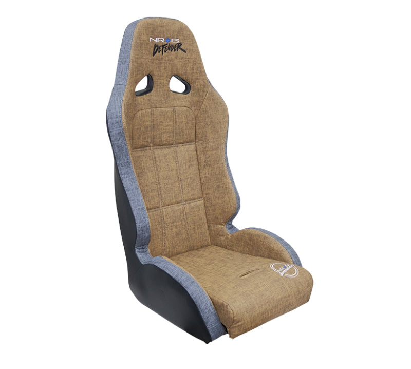 NRG Defender Seat/ Water Resistant Steel Frame Suspension - Brown w/ Gray Trim w/ Defender Logo - My Store