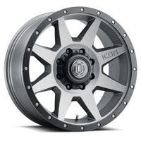 Icon Rebound 20x9 8x6.5in 12mm Offset 5.5in BS Titanium Wheel - Mammoth Racing -