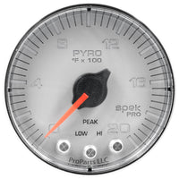 Autometer Spek-Pro Gauge Pyro. (Egt) 2 1/16in 2000f Stepper Motor W/Peak & Warn Slvr/Chrm - My Store