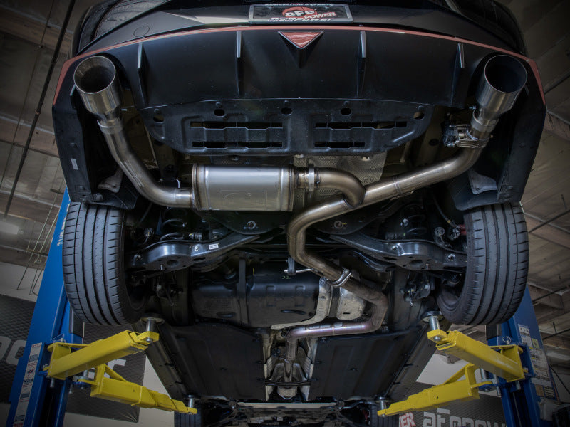 aFe Takeda Hyundai Elantra N 22-23 L4-2.0L (t) 3in SS Axle-Back Exhaust System w/ Black Tips - Mammoth Racing -