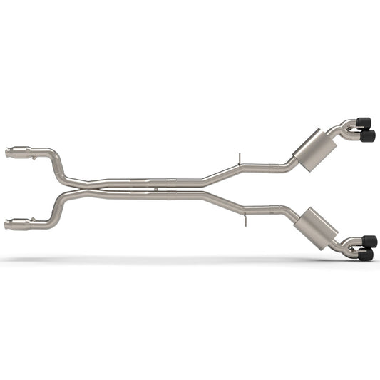 Kooks 2016+ Chevrolet Camaro SS LT1 6.2l 3in Exhaust w/ Catted X-Pipe 4in Black Slash Cut Quad Tips - Mammoth Racing -
