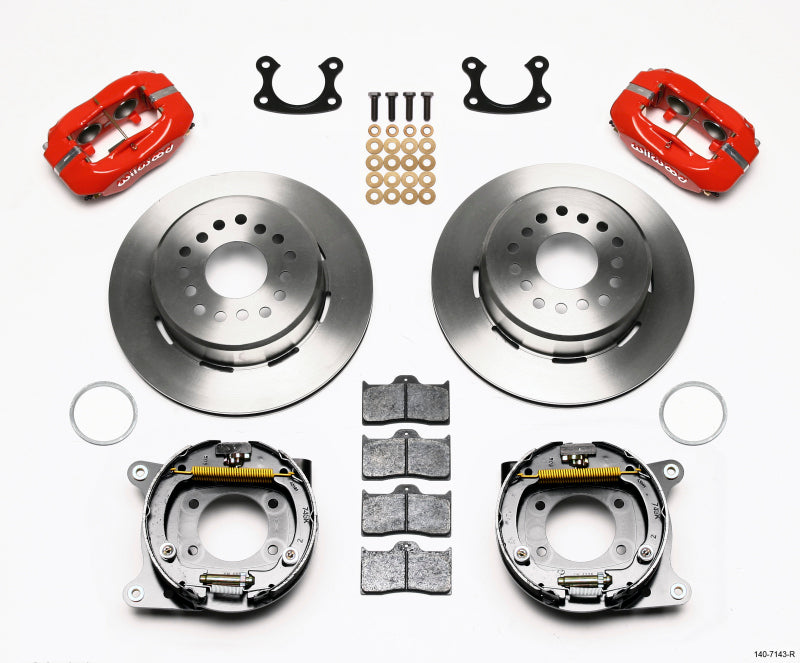 Wilwood Forged Dynalite P/S Park Brake Kit Red Small Ford 2.66in Offset - My Store