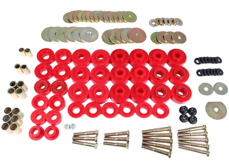 Energy Suspension 65-67 Chevrolet Biscayne/Bel Air/Caprice/Impala Body Mount Set w/ Hardware - Red - Mammoth Racing -