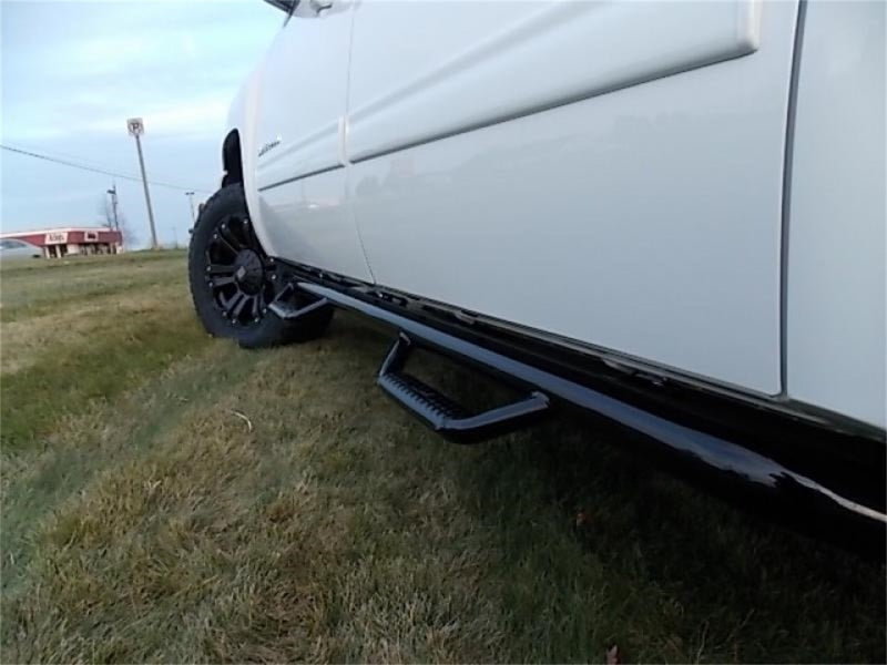 N-Fab Nerf Step 07-13 Chevy-GMC 2500/3500 07-10 1500 Crew Cab - Gloss Black - Cab Length - 3in - Mammoth Racing -