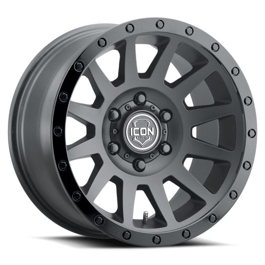 Icon Compression 18x9 5x150 25mm Offset 6in BS 110.1mm Bore Double Black Wheel - Mammoth Racing -