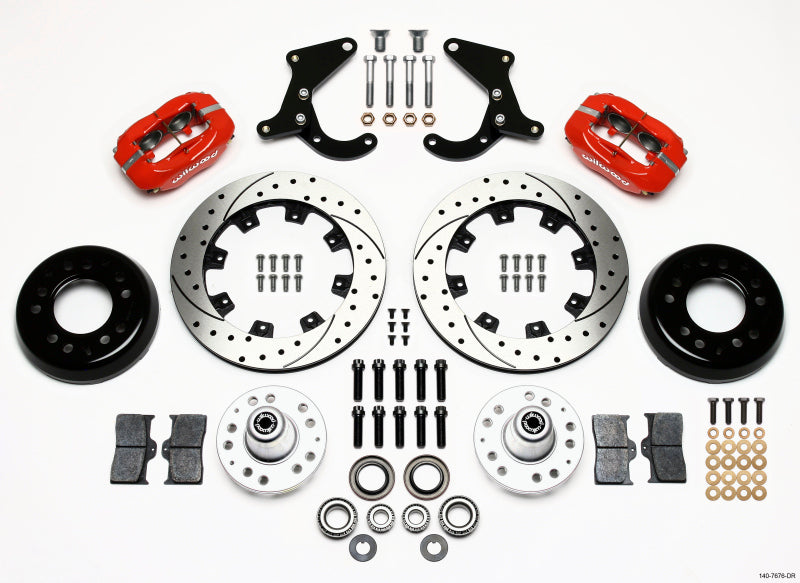 Wilwood Forged Dynalite Front Kit 12.19in Drilled Red 55-57 Chevy - My Store
