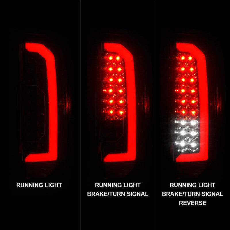 ANZO 15-21 GMC Canyon Full LED Tail Lights w/ Red Lightbar Black Housing Smoke Lens - Mammoth Racing -