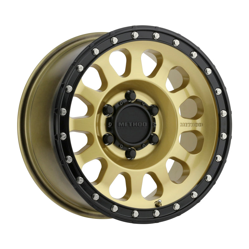 Method Mr315 17x8.5 0mm Offset 6x135 87mm CB Gold/Black Street Loc Wheel - Mammoth Racing -