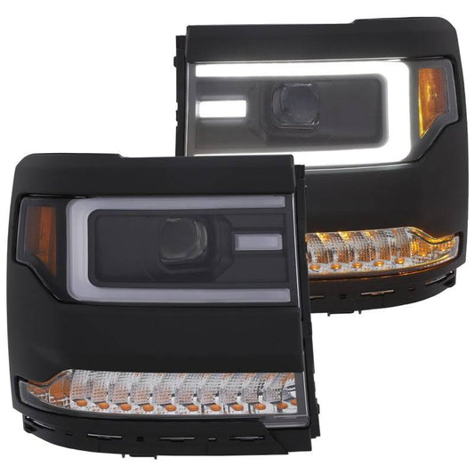 ANZO 16-17 Chevy Silverado 1500 Prjctr. Headlight Plank Styl. w/Amber (Only Work w/HID Equip. Truck) - My Store