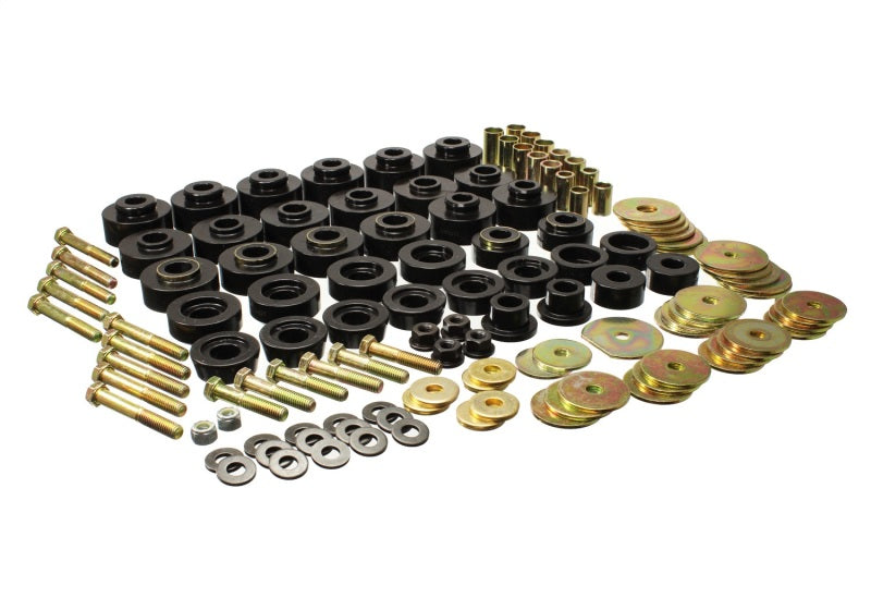 Energy Suspension 65-67 Chevrolet Biscayne/Bel Air/Caprice/Impala Body Mount Set w/ Hardware - Black - Mammoth Racing -