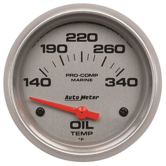 Autometer Marine Silver Ultra Lite Electric Oil Temperature Gauge 2-5/8in 140-300 Deg F - My Store