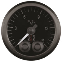 Autometer Stack 52mm 0-15 PSI 1/8in Nptf Male Pro-Control Fuel Pressure Gauge - Black - My Store