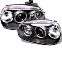 Spyder Volkswagen Golf IV 99-05 Projector Headlights LED Halo Black High H1 Low H1 PRO-YD-VG99-BK - Mammoth Racing -