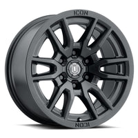 Icon Vector 6 17x8.5 6x135 6mm Offset 5in BS 87.1mm Bore Satin Black Wheel - Mammoth Racing -